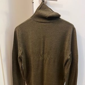 A.P.C. Military Green Wool Turtleneck Sweater